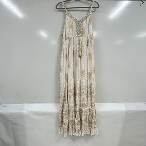 NWT Me 2 Magic Cream Boho Embroidered Maxi Dress 2X | Festival Cottagecore Flowy